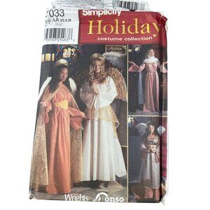 Simplicity 7033 Holiday Costume Sewing Pattern Size XS-Medium Angel Mary UNCUT